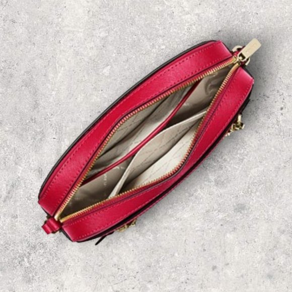 Michael Kors Jet Set Large Saffiano Leather Crossbody Bag- Coral NWT - Picture 3 of 12